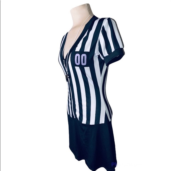 SPIRIT REFEREE stretch zip up dress accessories complete Cosplay Costume M 6-8 - Picture 3 of 9